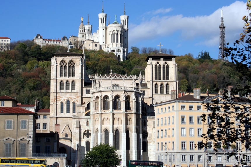 Lyon, basilikan och katedralen.