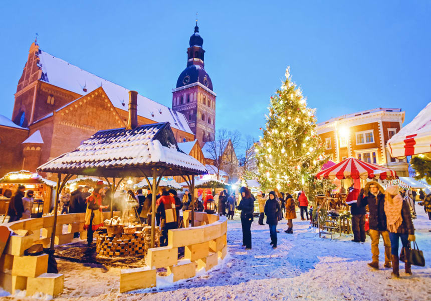 Julmarknad i Riga, Lettland.