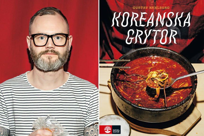 Gustav Kyhlberg och omslaget till Koreanska grytor.