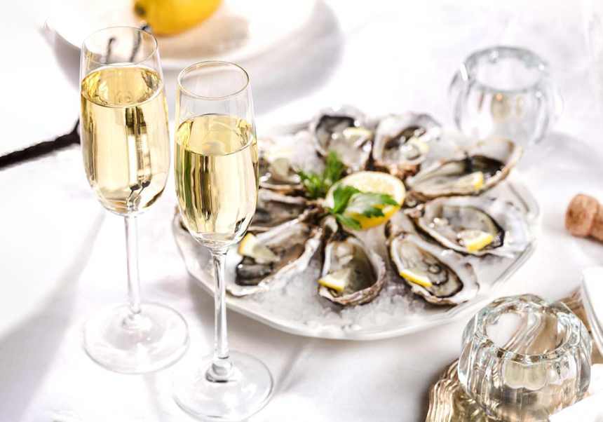 Ostron och Champagne
