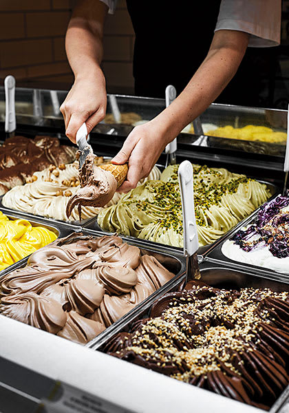 Italiensk glass på Gelato Scarfò