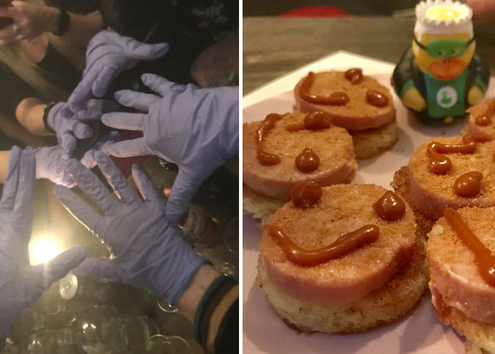 Handskar och falukorvsmacka på Punk Royal