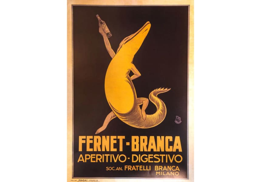 Krokodilaffisch från Fernet Branca