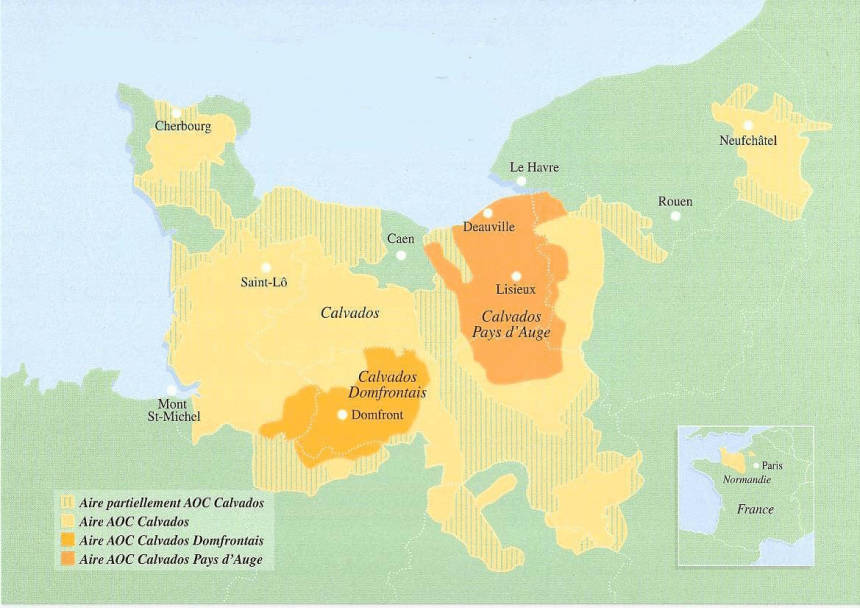 Karta över AOC Calvados