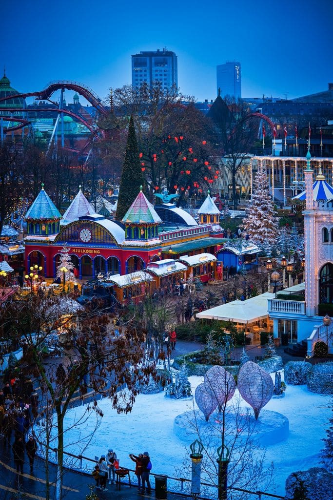 Julmarknad på Tivoli i Köpenhamn