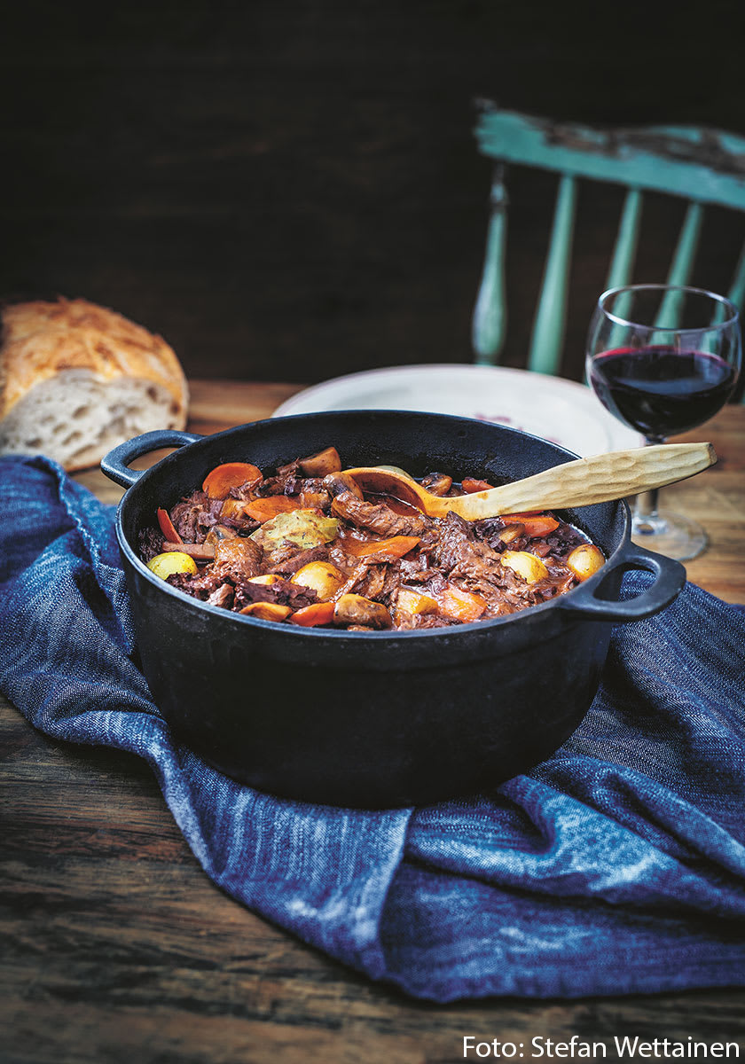 Vegansk Boeuf Bourguignon av Gustav Johansson
