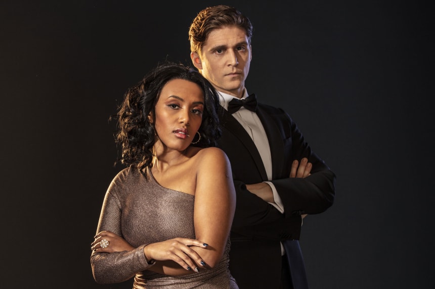 Nadja Kasanesh och Anastasios Soulis i "The Bodyguard - the Musical" 2022.