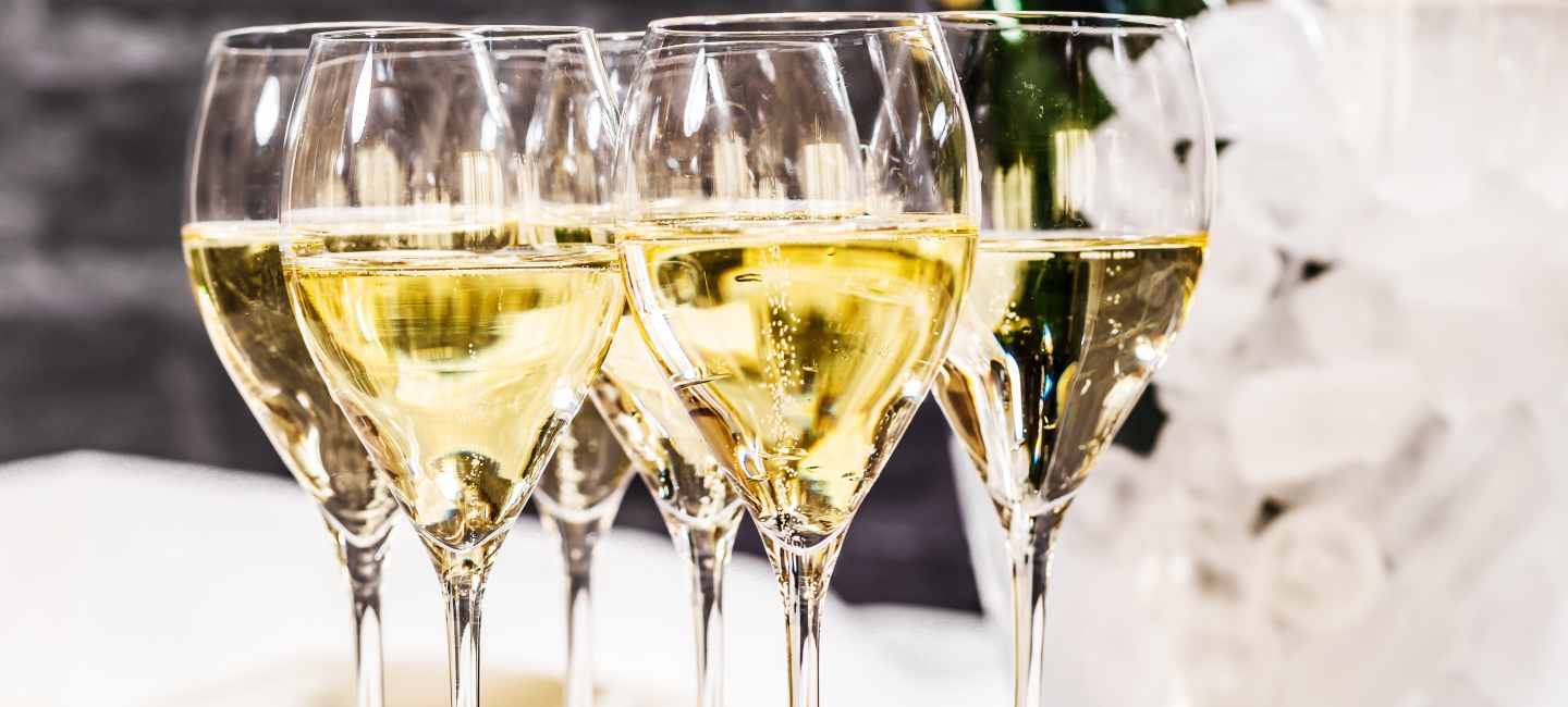 Gott bubbel - glas med mousserande vin