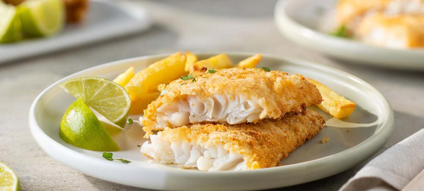 Panerad torsk, recept för airfryer.