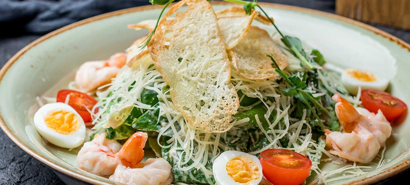 Caesarsallad med räkor