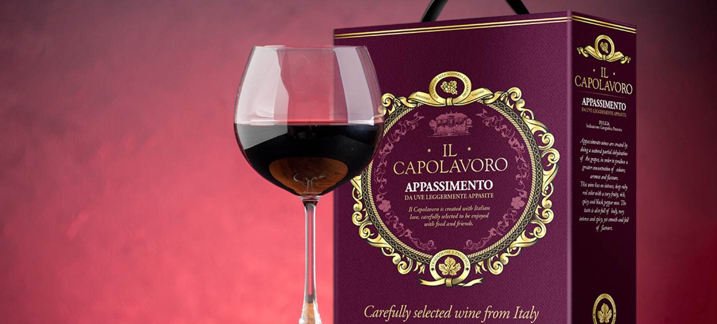 Il Capolavoro Appassimento Rosso på bag-in-box.