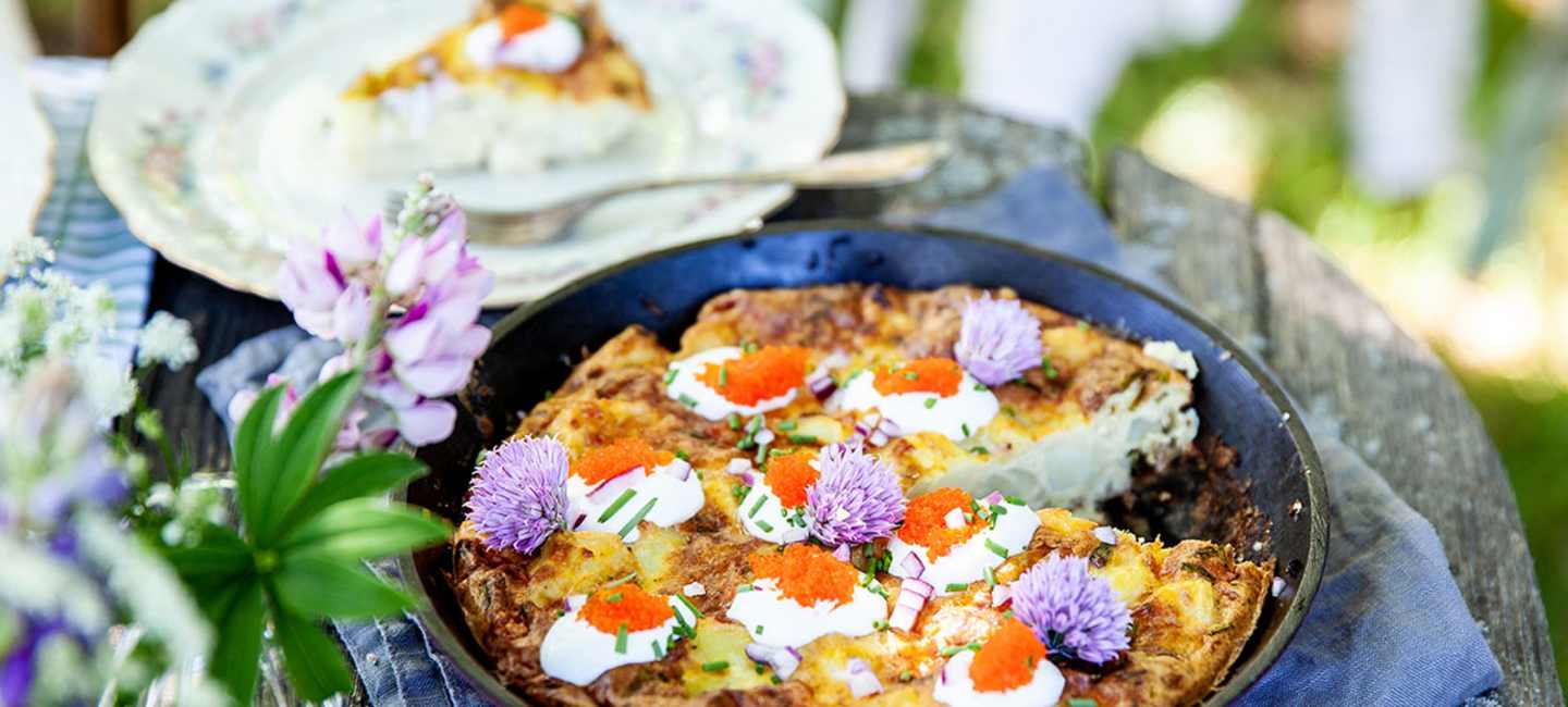Frittata med löjrom och smetana
