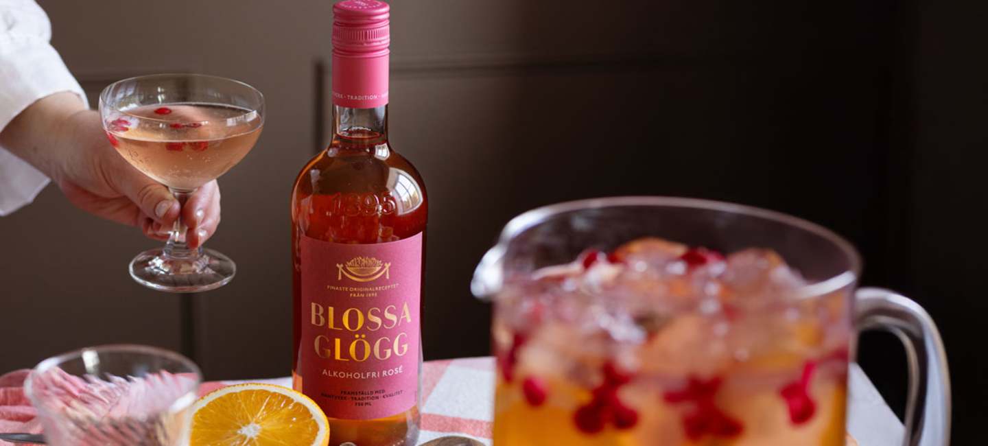 Sangria med Blossa Rosé glögg, alkoholfri.