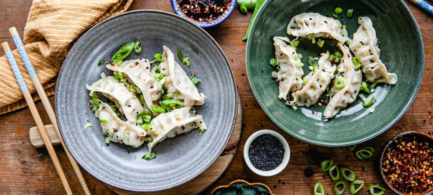 Hemgjorda dumplings, eller gyoza.