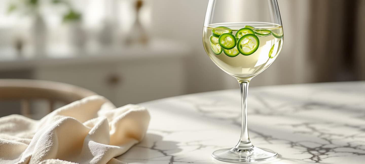 Jalapeño Sauvignon Blanc - skivad jalapeño i vitt vin.