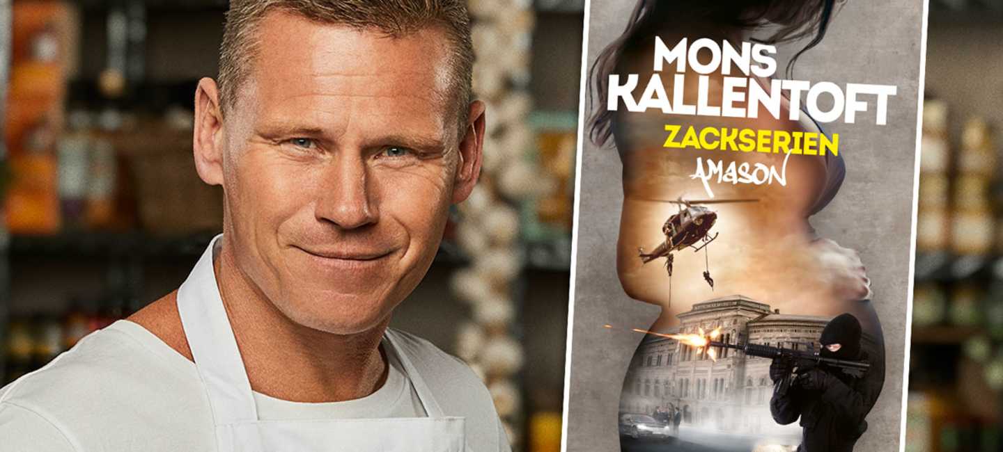 Mons Kallentoft i Sveriges Mästerkock VIP 2023 och med boken Amason.