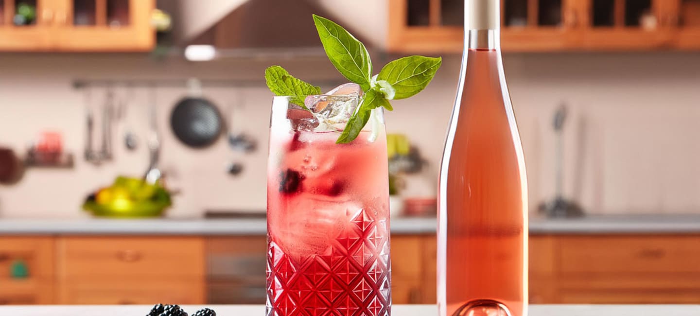 Provence cooler, drink med rosévin.