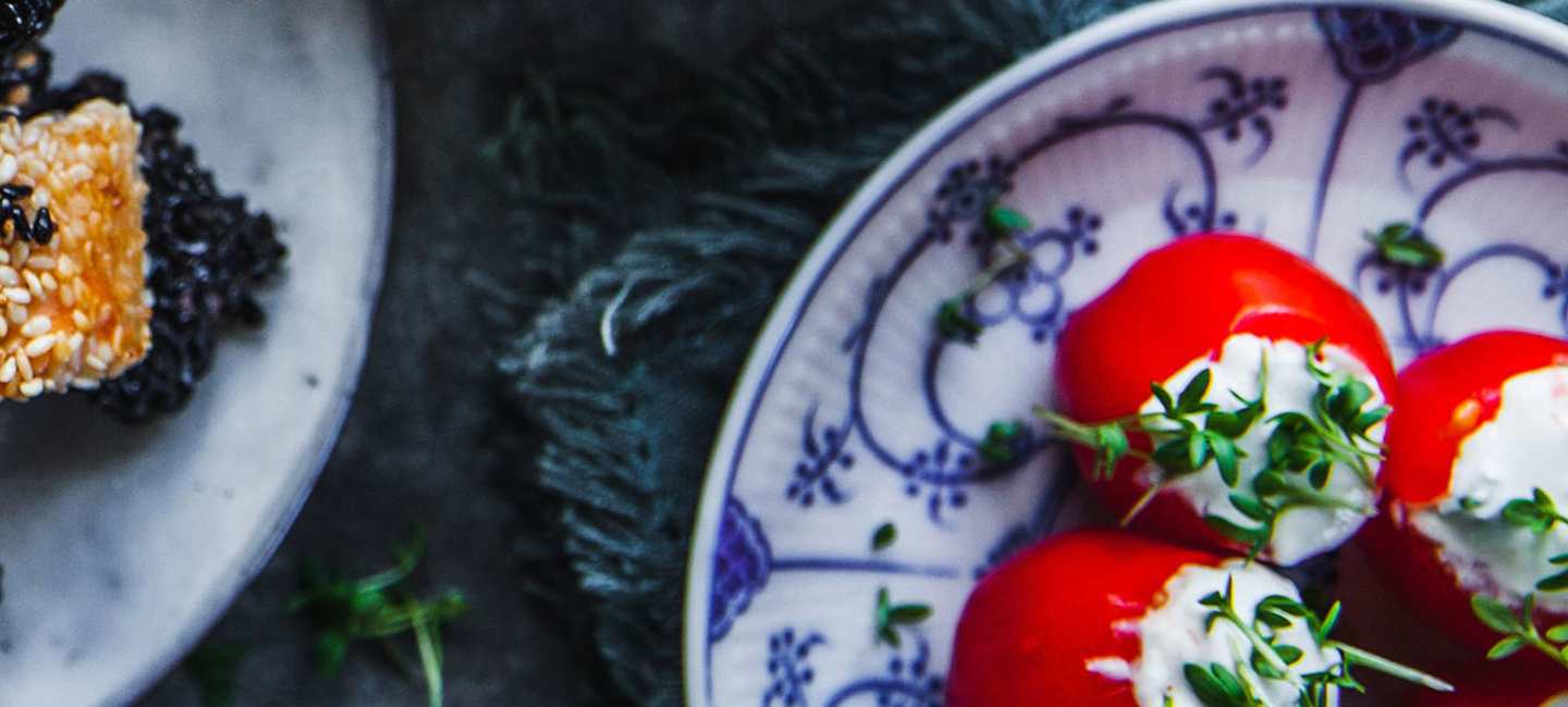 Tomater fyllda med chèvre