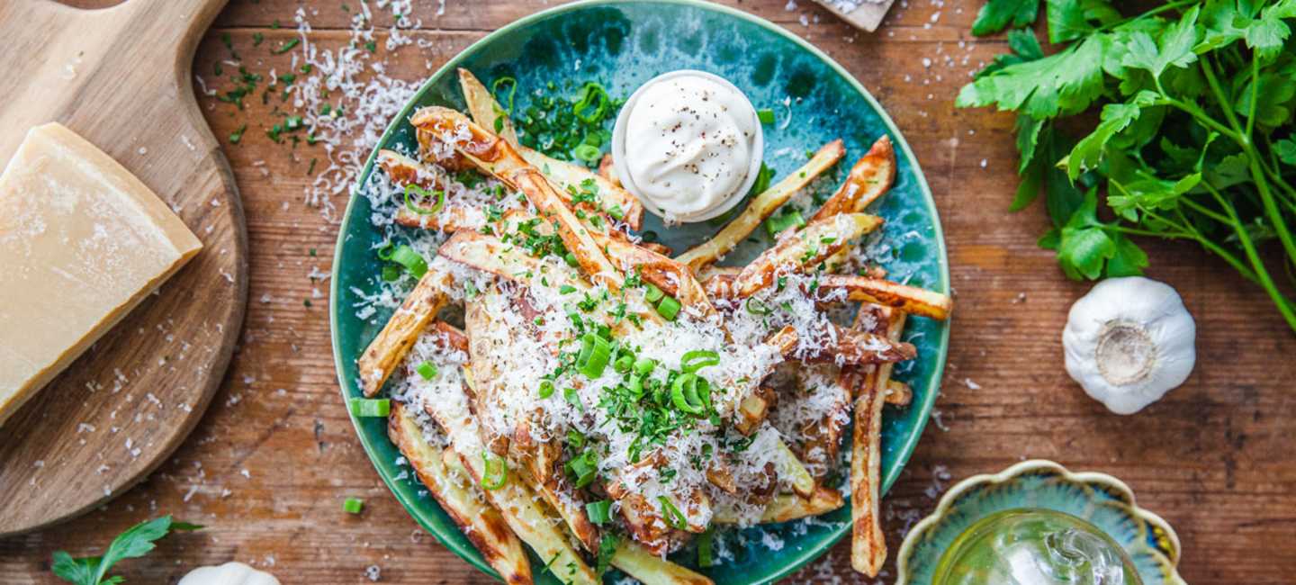 Tryffelpommes med parmesan.