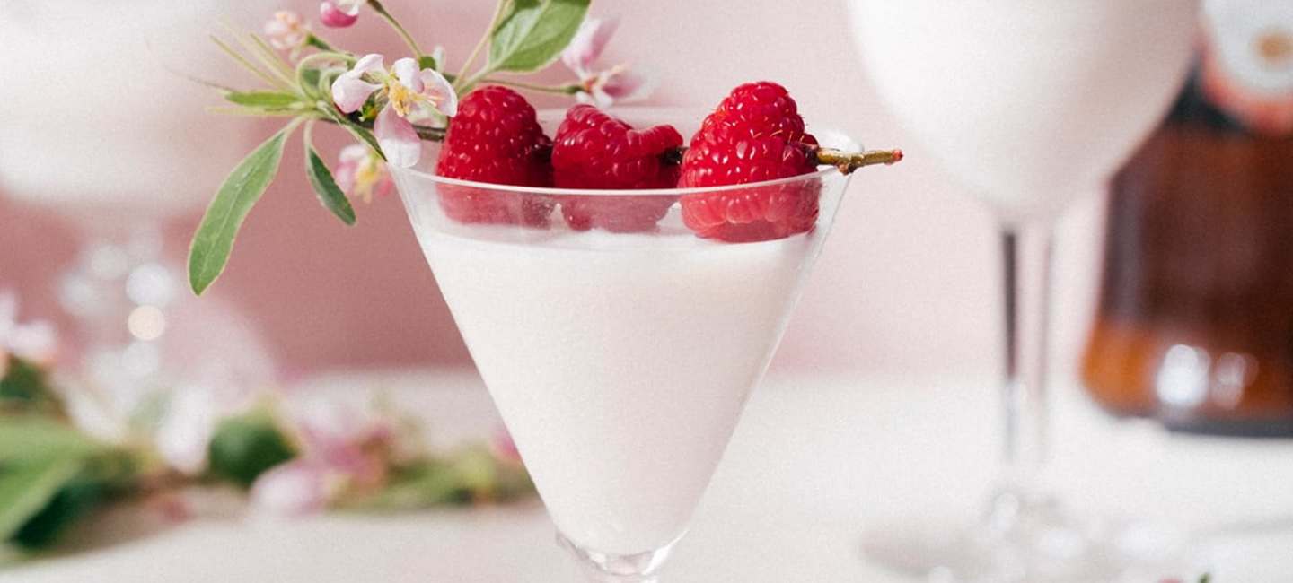 amarula raspberry & chocolate i litet glas med hallon