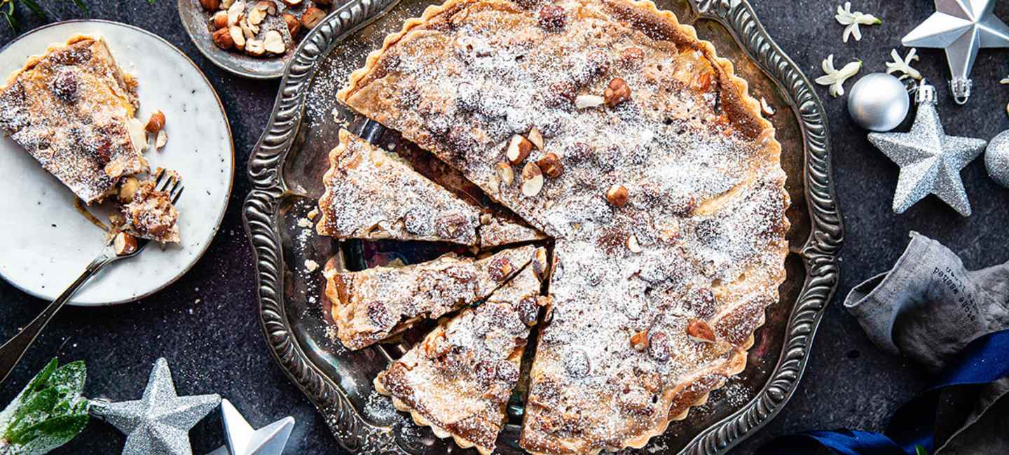 Äppeltarte med toscatäcke