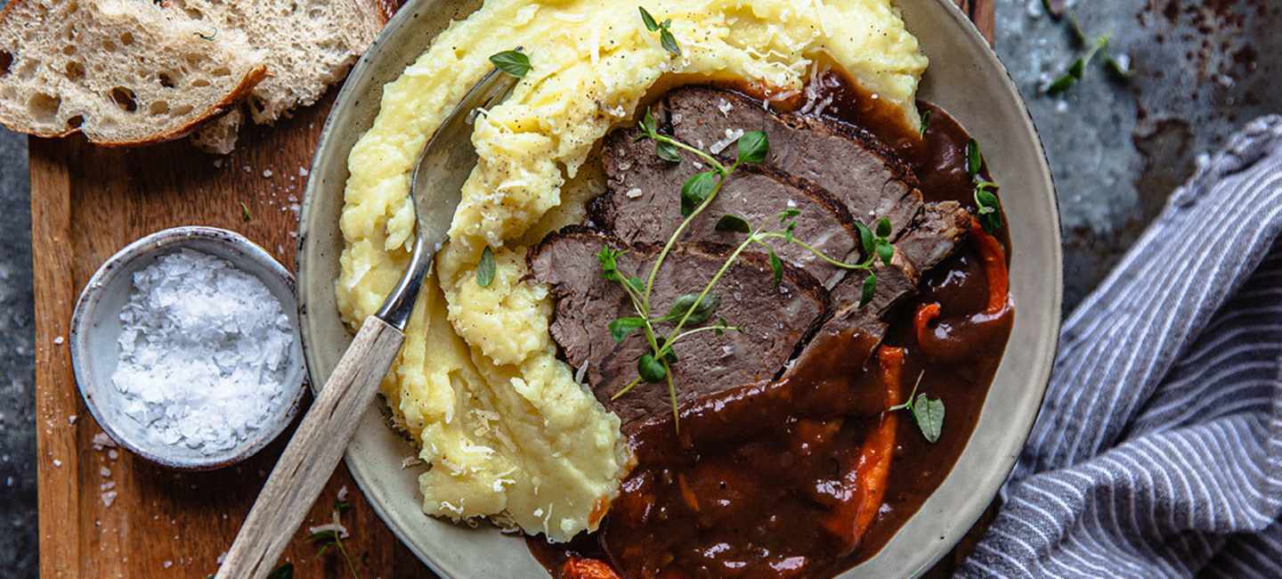 Bräserad stek med tryffelpotatismos