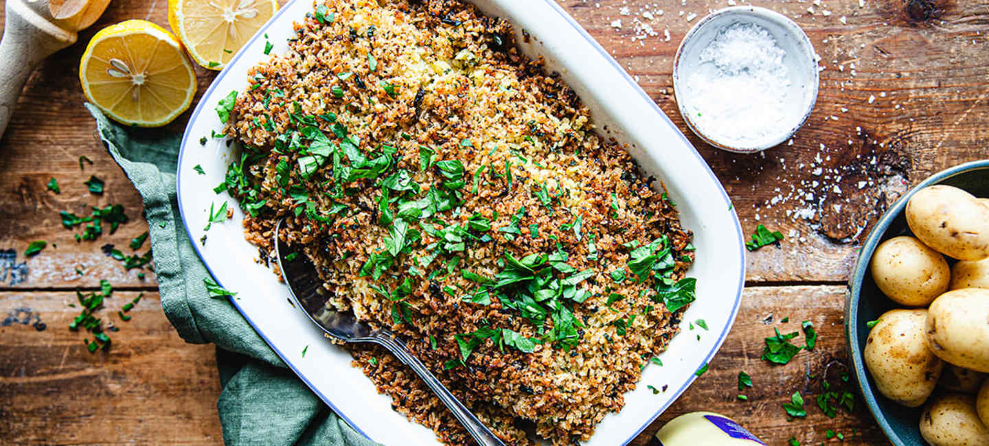 Snabblagad fiskgratäng med panko