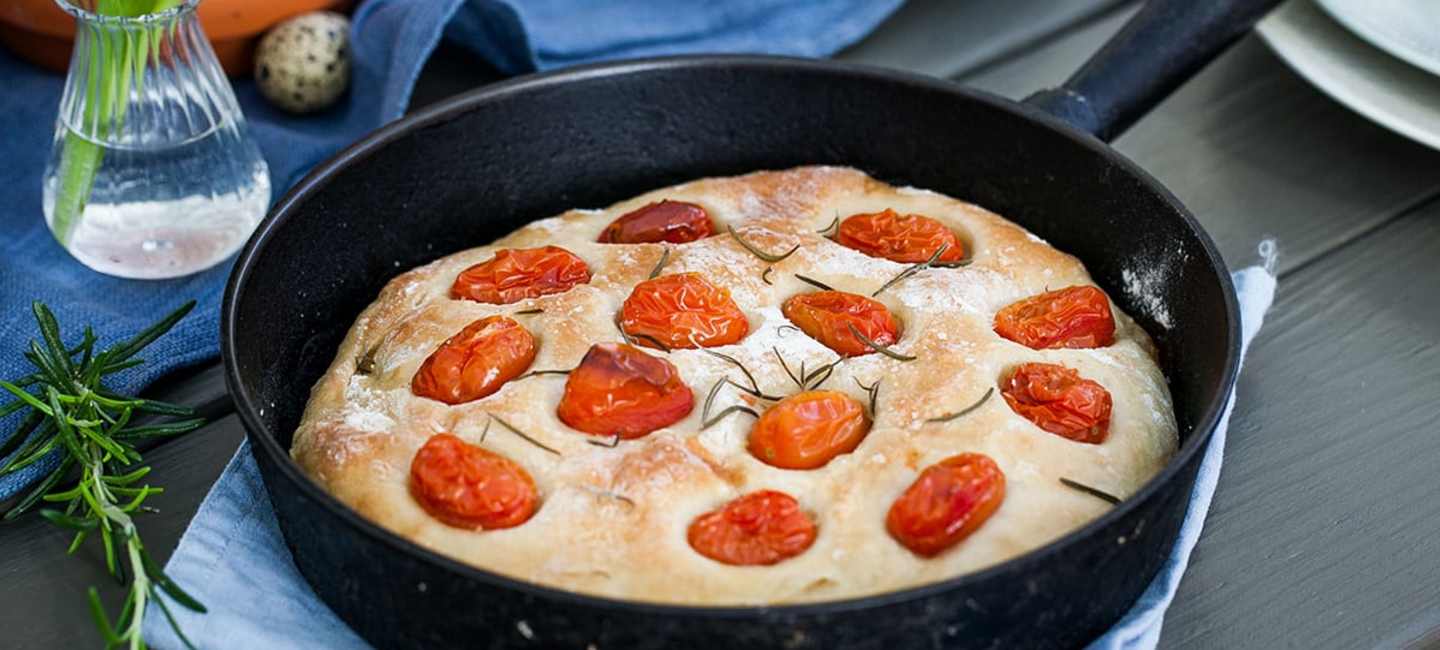 Focaccia i stekpanna