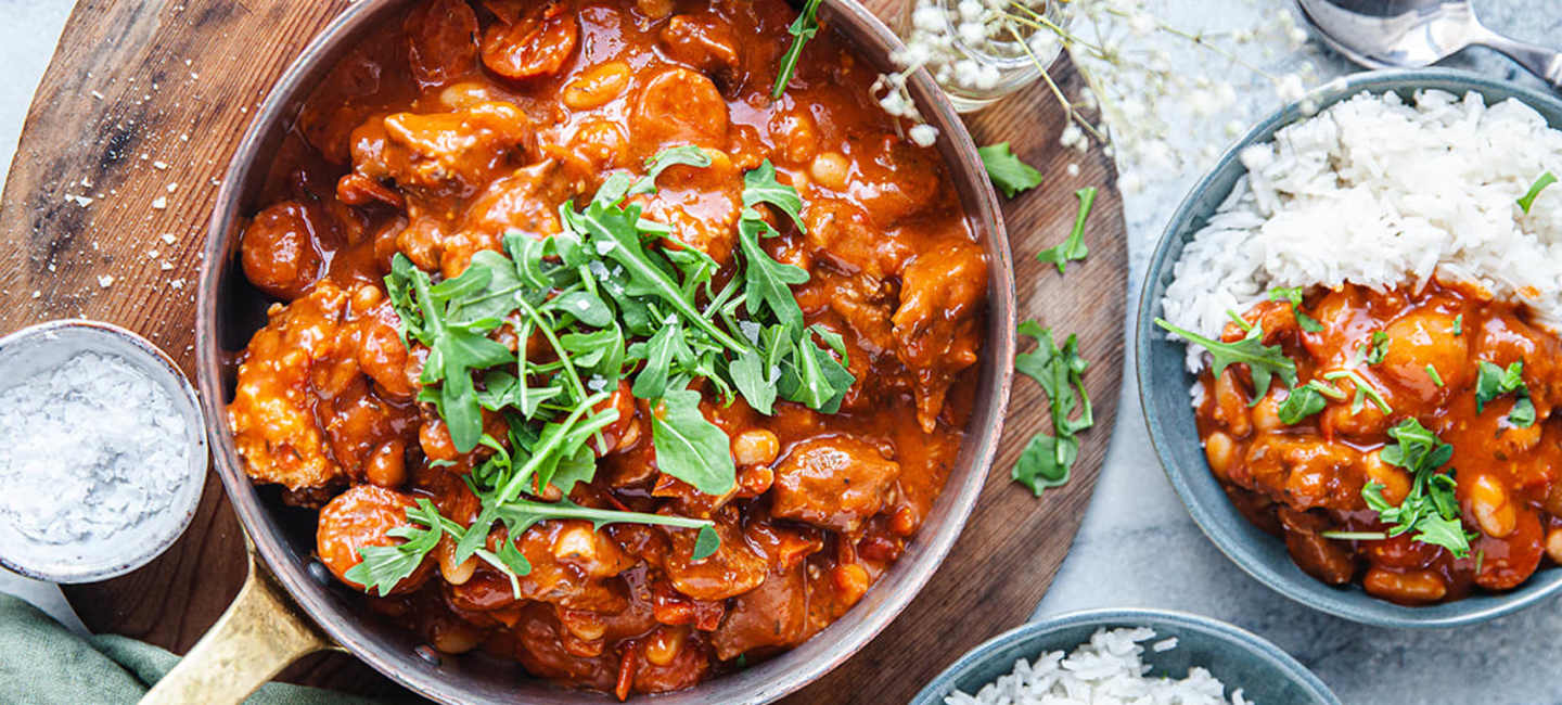 Köttgryta med chorizo, vitlök och rökt paprika