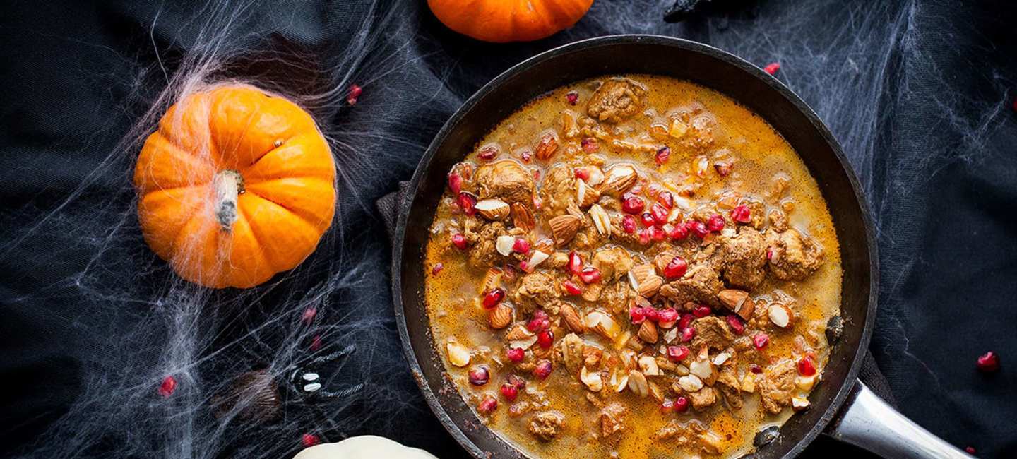 Kryddig kycklinggryta till Halloween