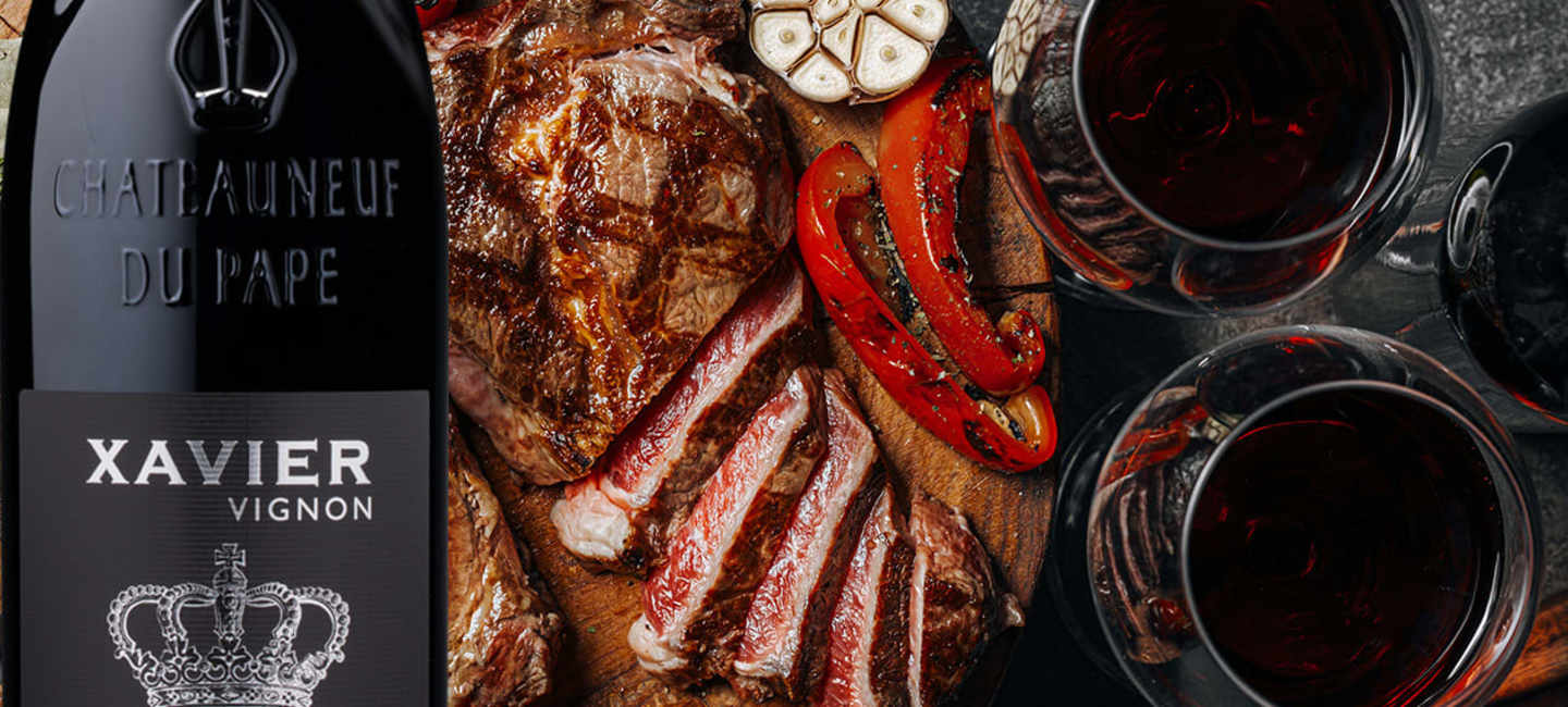 Grillat kött till vin från Xavier Vignon