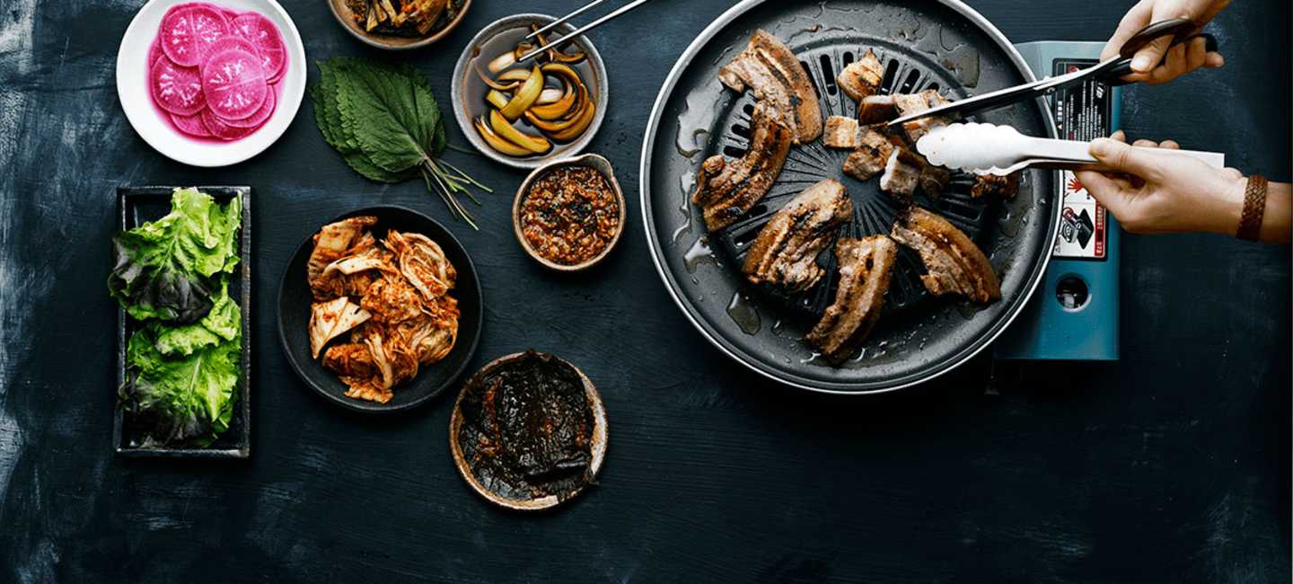 Olika rätter hos Korean BBQ