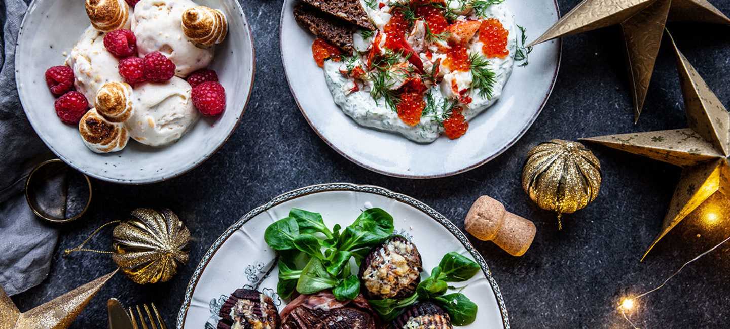 Nyårsmeny med hummer, oxfilé och lyxig hjortronglass