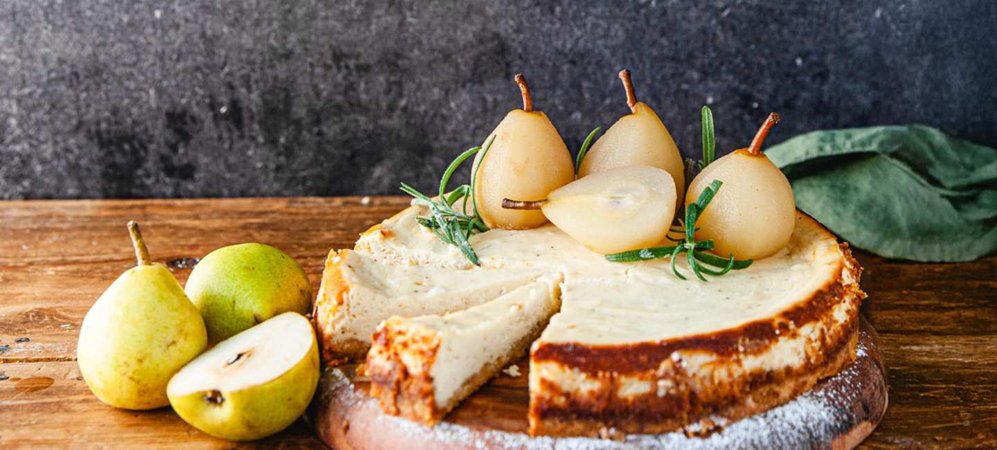 Cheesecake med päron.