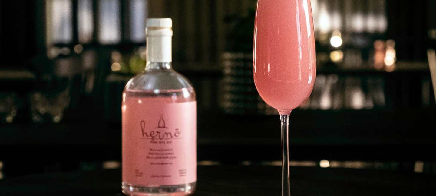Hernö Pink BTL och drinken Pink 75