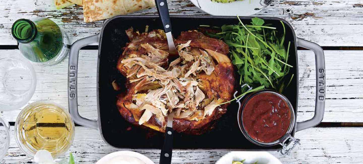Pulled chicken i ugn.
