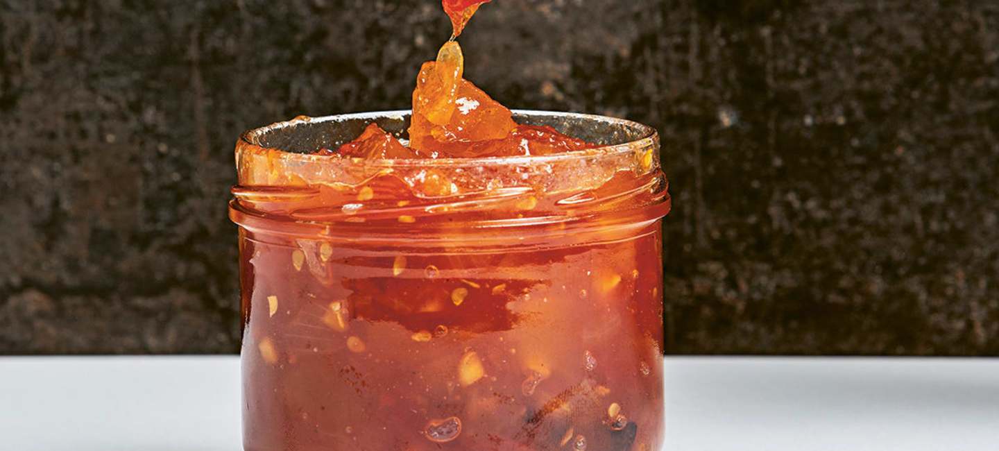 Pumpachutney med tomat i burk