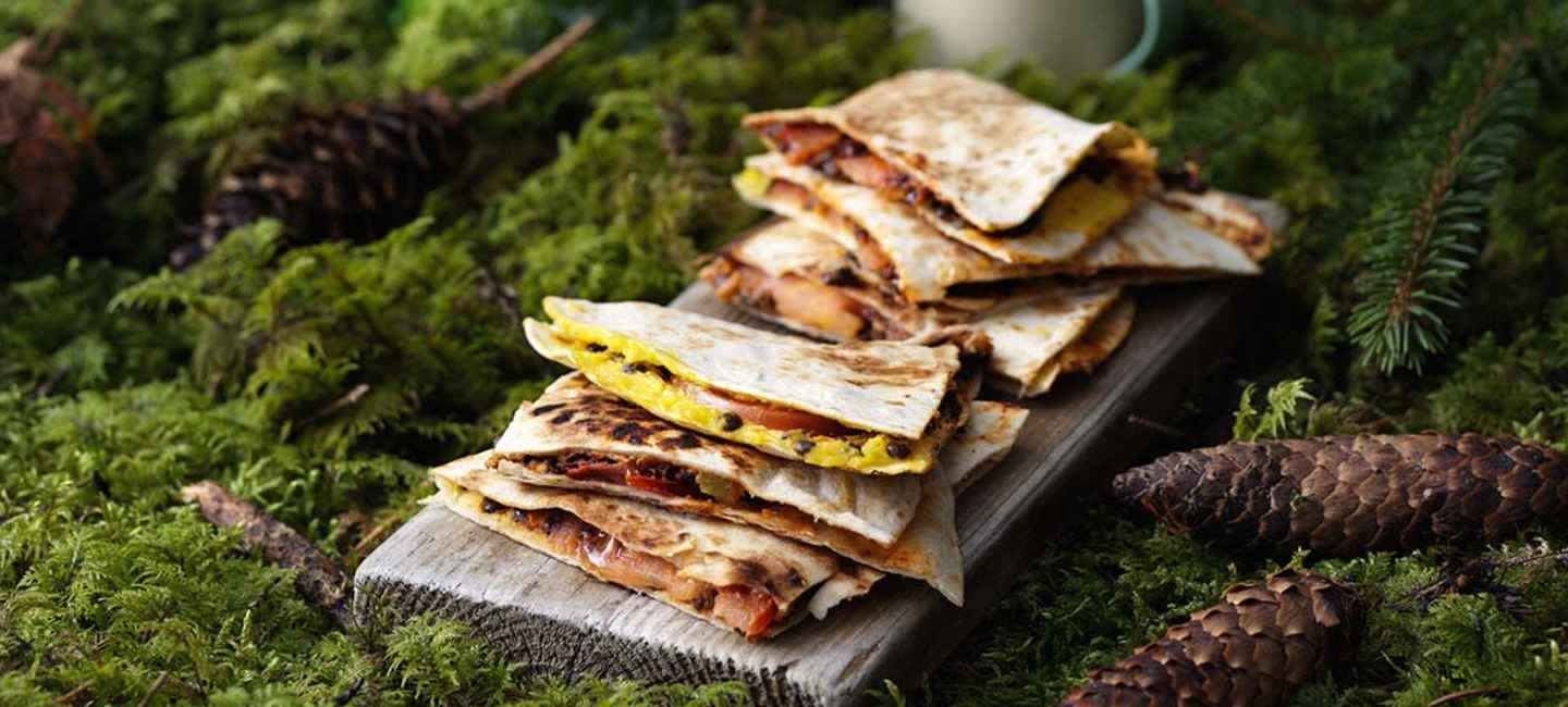 Quesadillas med tacofyllning.