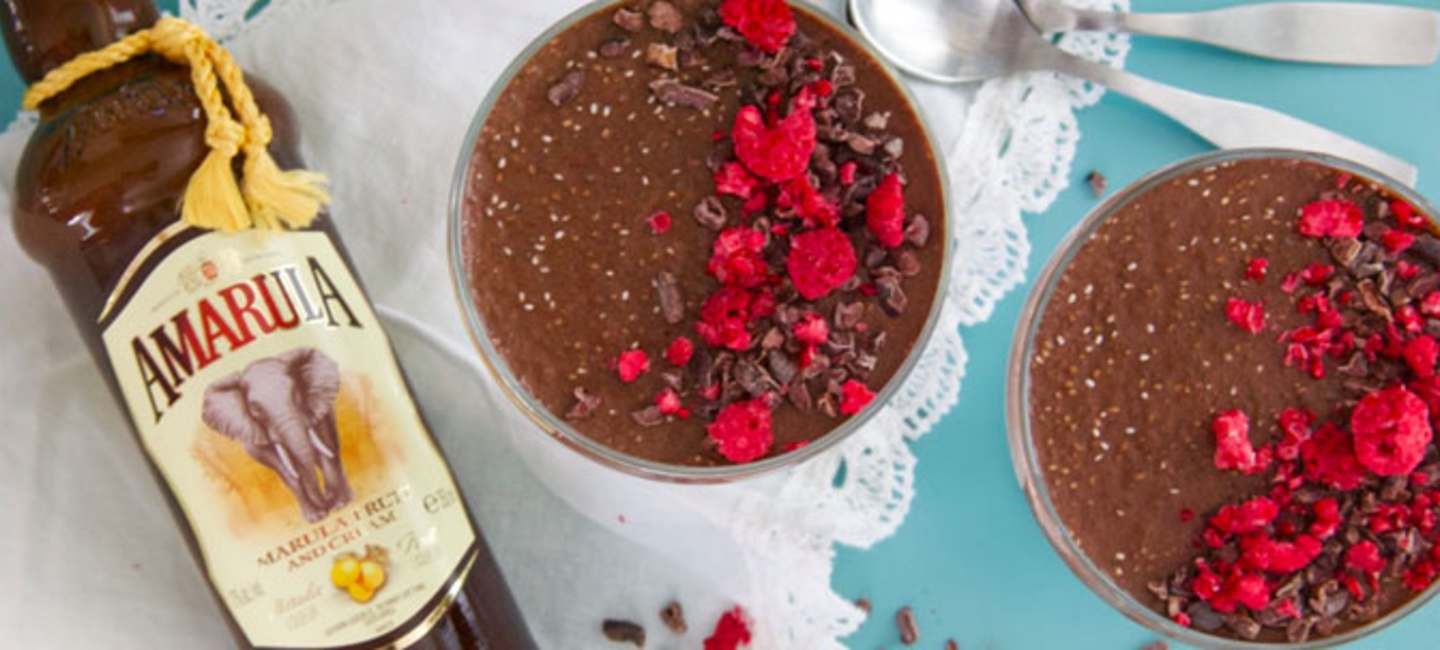 Amarula Chia-chokladpudding med Amarulaflaska
