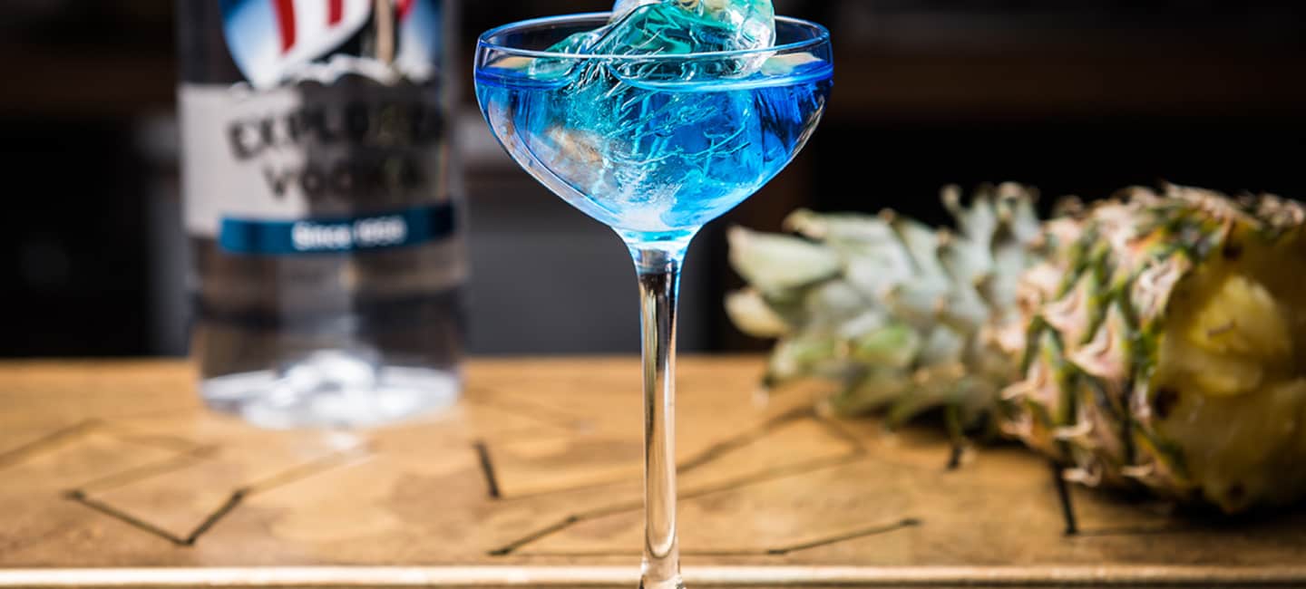 Blå vodkadrinken Isberg