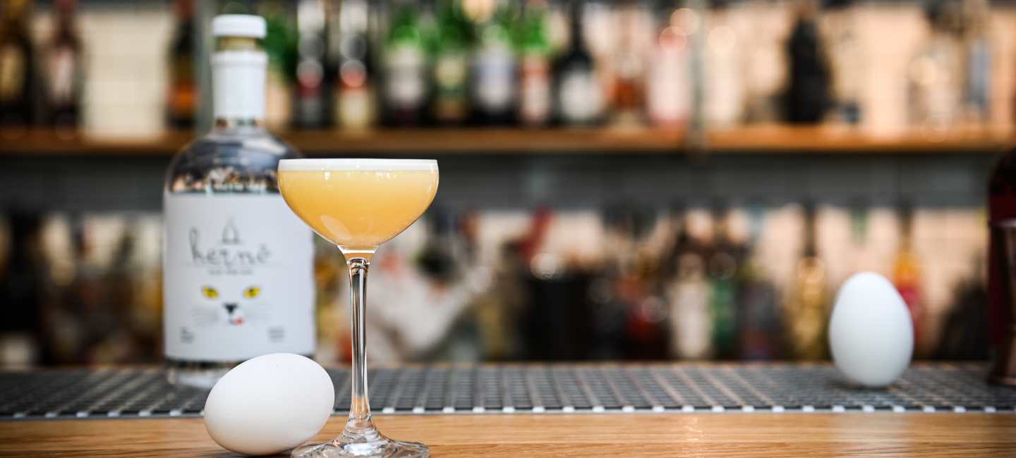Hernö Gin Flip med ägg och Hernö Old Tom Gin