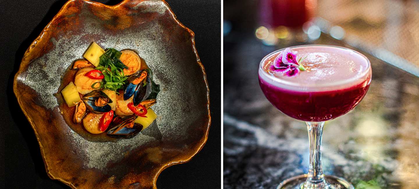 Nikkei-mat och drink på restaurangen Issei