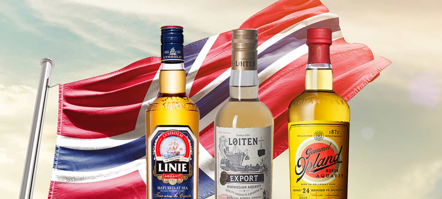 Norsk akvavit och Norges flagga