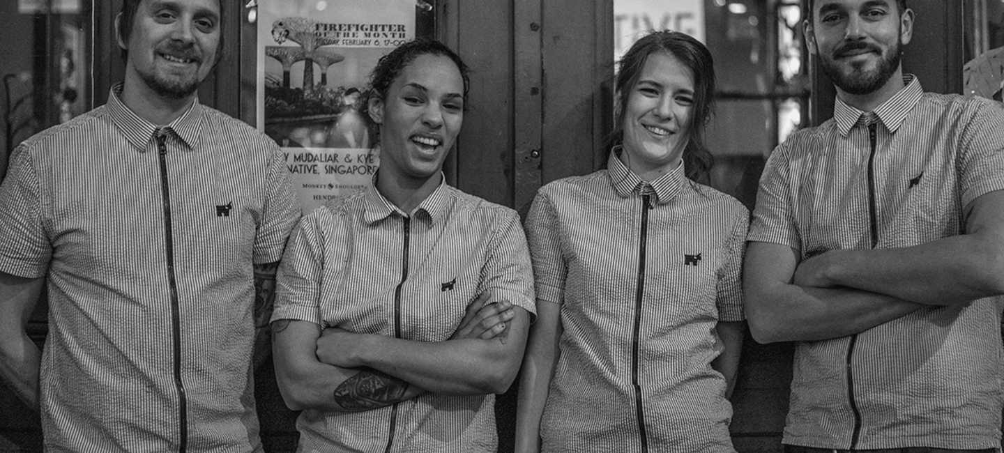 Alex, Frida, Josephine och Ola på Bar Hommage