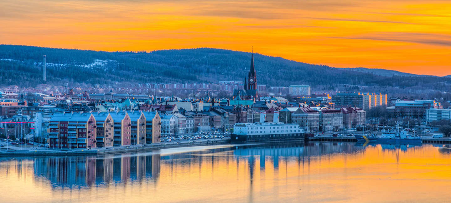 Sundsvall i solnedgång