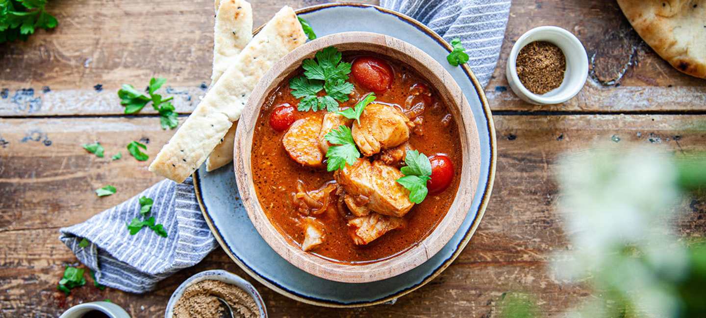 Sydafrikansk Cape Malay fiskgryta