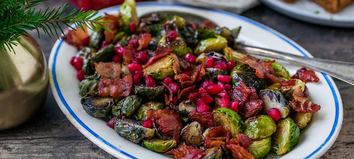 Ugnsrostad brysselkål med bacon och honung