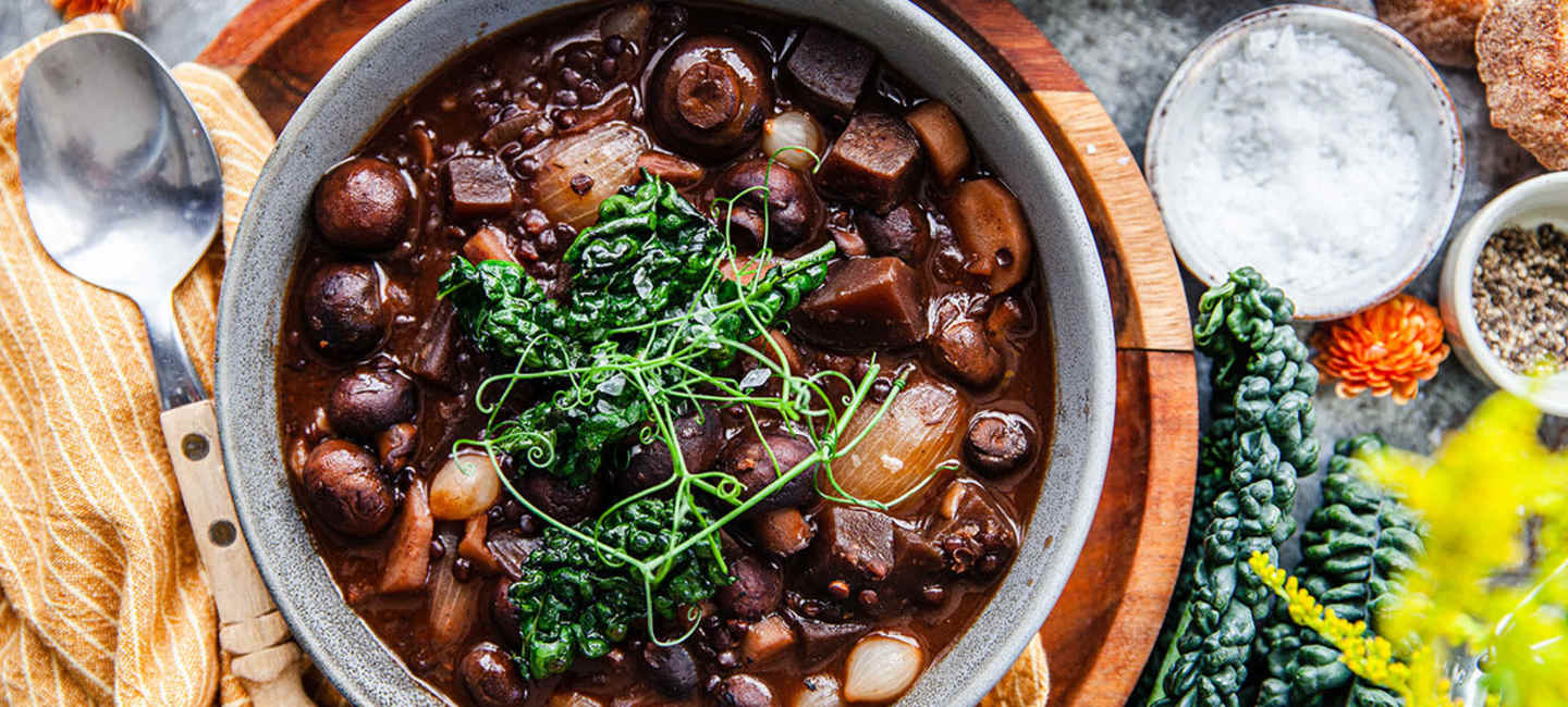 Vegansk boeuf bourguignon