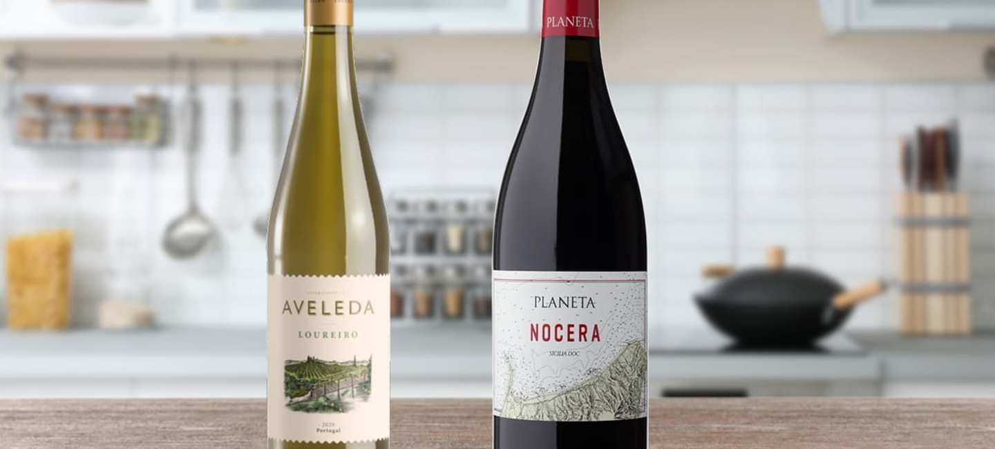 Aveleda Loureiro och Planeta Nocera på köksbänk