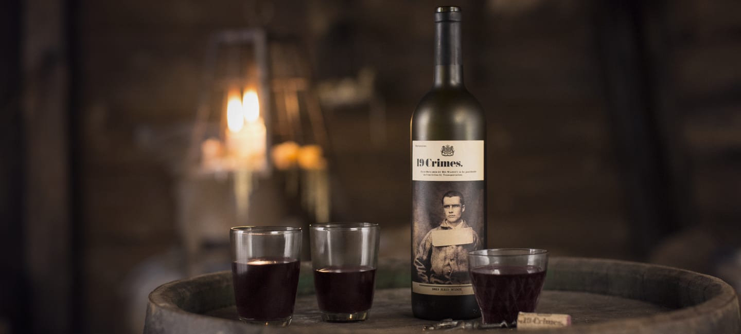 Jännittävä uutuusviini 19 Crimes Red